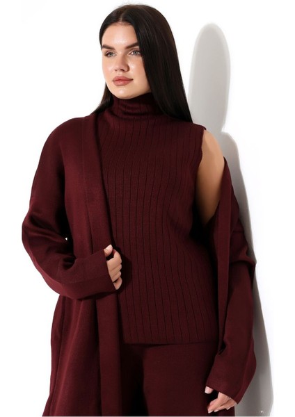 Balıkçı Yaka Asil Üçlü Triko Takım modelleri