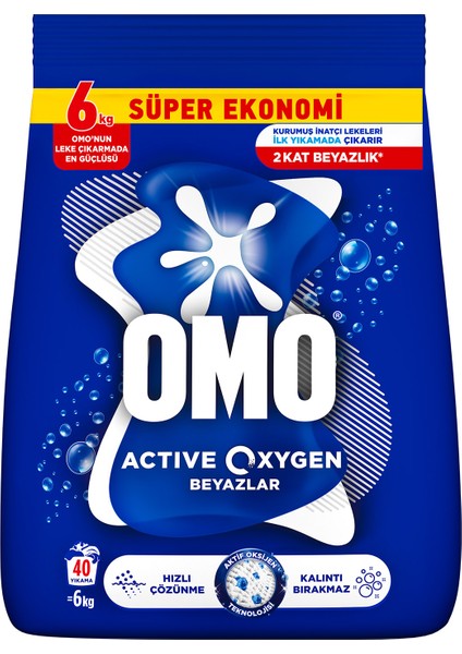 Active Oxygen Beyaz Çamaşırlar İçin Toz Deterjanı 6 KG fiyatları