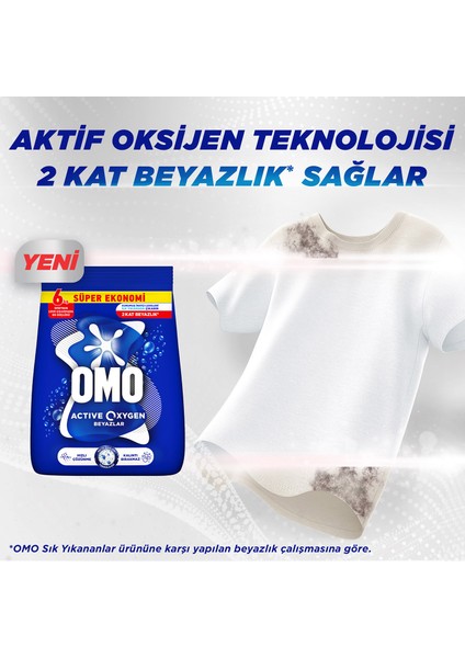 Active Oxygen Beyaz Çamaşırlar İçin Toz Deterjanı 6 KG indirimleri