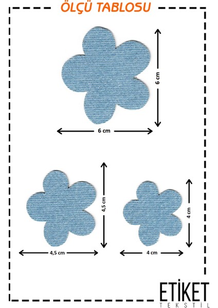 Ütü ile Yapışan Kot Arma Patch Kot Yaması, Denim Jeans Onarım & Dekoratif Amaçlı Çiçek Buz Mavi Kot Çiçek Şekilli Yama fiyatları