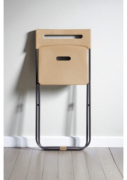 Safran Katlanabilir Metal Gövdeli Sandalye Katlanır Mutfak Bahçe Kamp Sandalyesi Krem 4 Adet fiyatları