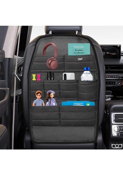 Ecolux Serisi Taytüyü Araba Oto Koltuk Arkası Eşya Düzenleyici Araç Içi Organizer Siyah