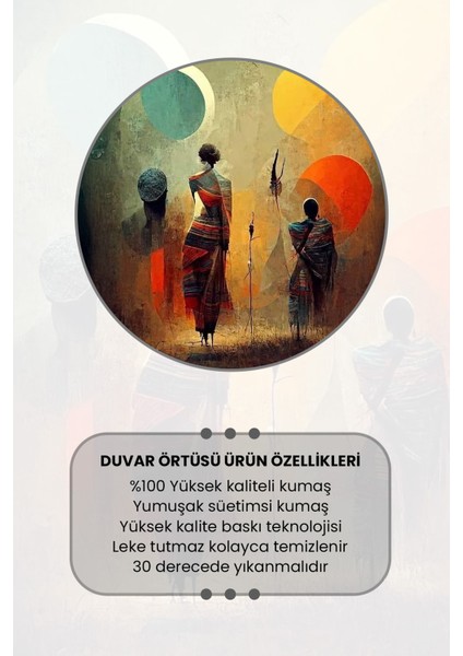 Renkli Silüetler Desenli Duvar Halısı Duvar Örtüsü Tapestry Süet Dokulu Kumaş modelleri