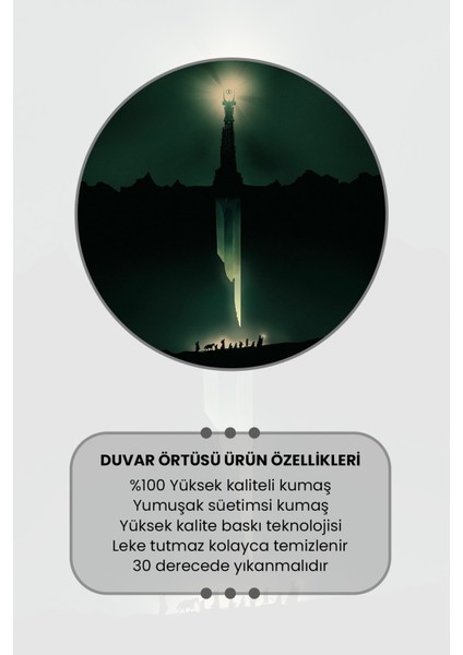 Yüzüklerin Efendisi Yüzük Sauronun Gözü Desenli Duvar Örtüsü Duvar Halısı Tapestry Süet Dokulu Kumaş modelleri