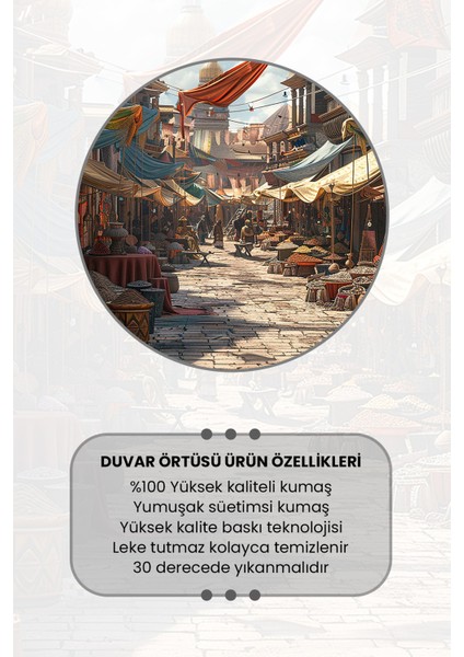 Baharat Pazarı Desenli Duvar Halısı Duvar Örtüsü Tapestry Süet Dokulu Kumaş modelleri