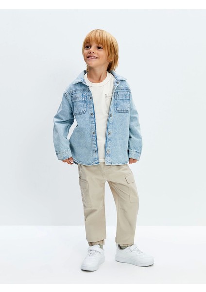 Lcw Kids Bej Beli Lastikli Basic Gabardin Erkek Çocuk Pantolon