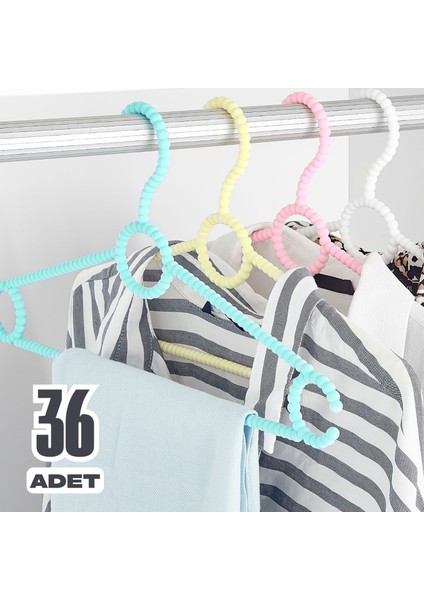 36 Adet Boncuk Askı Elbise Askısı - Karışık Renk