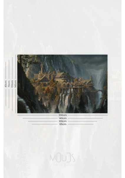 Yüzüklerin Efendisi Rivendell Ayrıkvadi Desenli Duvar Örtüsü Duvar Halısı Tapestry Süet Dokulu Kumaş fiyatları