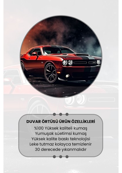 Efsane Araba Desenli Duvar Halısı Duvar Örtüsü Tapestry Süet Dokulu Kumaş modelleri