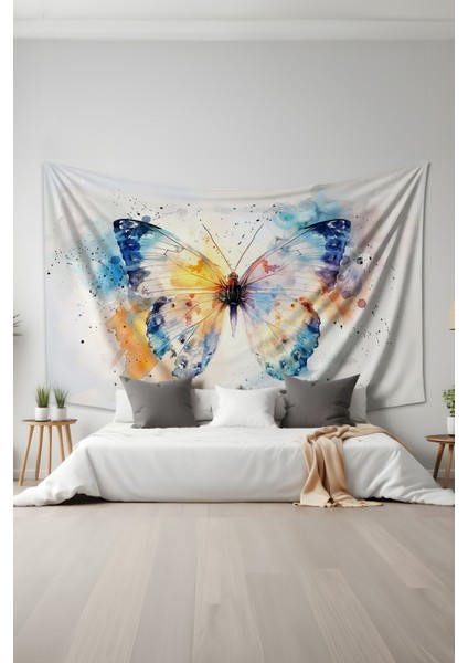 Renkli Kanatlar Kelebek Desenli Duvar Halısı Duvar Örtüsü Tapestry Süet Dokulu Kumaş fiyatları