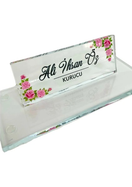 Kişiye Özel Kristal Masa Isimliği Uv Baskılı Ads-02