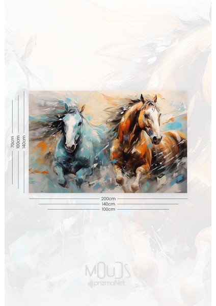 Fırça Darbesi Atlar Desenli Duvar Halısı Duvar Örtüsü Tapestry Süet Dokulu Kumaş fiyatları