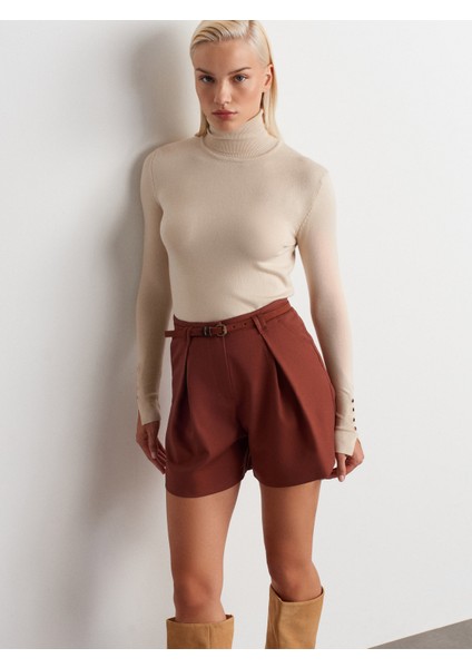 72148 Kemerli Pensli Bermuda-Kiremit modelleri