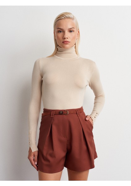 72148 Kemerli Pensli Bermuda-Kiremit indirimleri