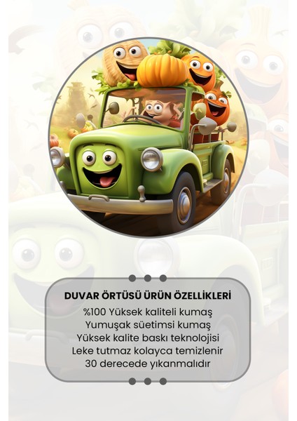 Neşeli Hasat Desenli Duvar Halısı Duvar Örtüsü Çocuk Odası Tapestry Süet Dokulu Kumaş modelleri