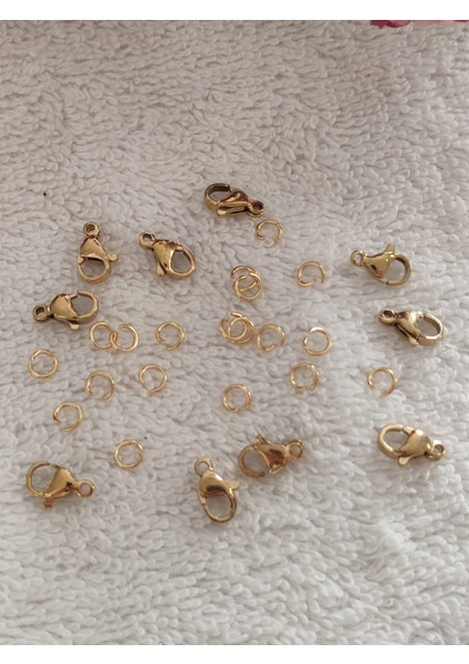 Çelik Papağan Klips ve Halka Seti – Takı Aparatı, Bileklik & Kolye Malzemesi (Gold Renk) fiyatları