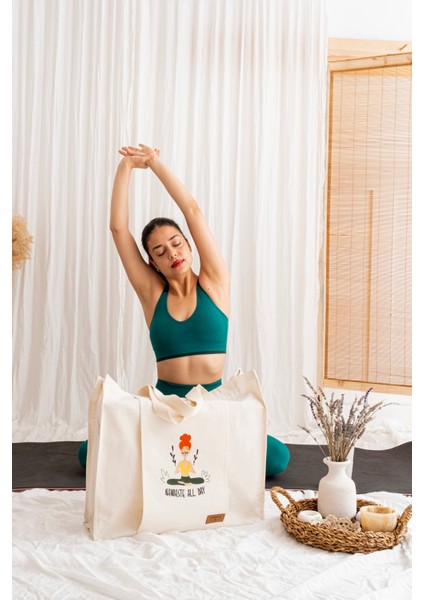 Nakış Işlemeli Yoga Çantası Mat Taşıma Bölmeli, Dayanıklı Kanvas Kumaş fiyatları