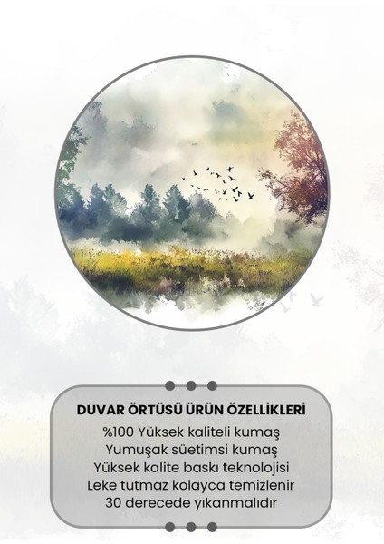 Sisli Sabah Manzarası Desenli Duvar Halısı Duvar Örtüsü Tapestry Süet Dokulu Kumaş fırsatları