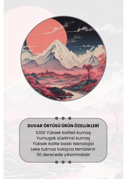 Kızıl Dağ Desenli Duvar Halısı Duvar Örtüsü Tapestry Süet Dokulu Kumaş fırsatları