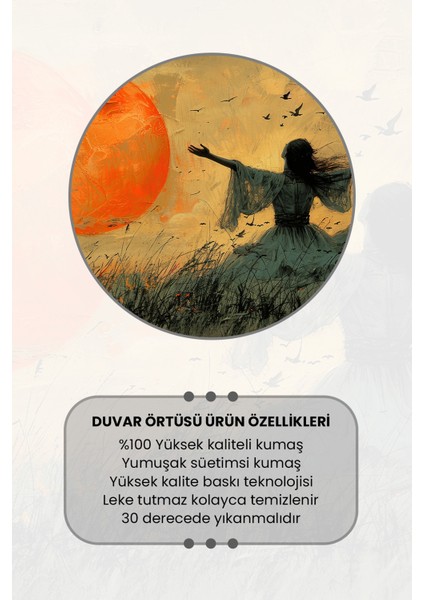 Gün Batımında Özgürlük Desenli Duvar Halısı Duvar Örtüsü Tapestry Süet Dokulu Kumaş fırsatları