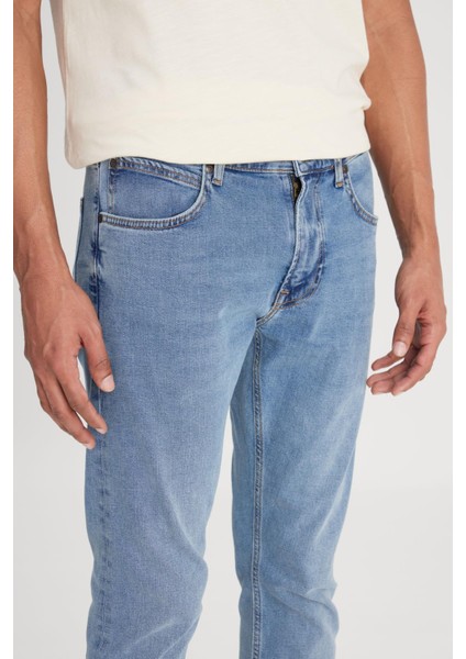 Luke Slim Fit Dar Kesim Mavi Erkek Jean Pantolon