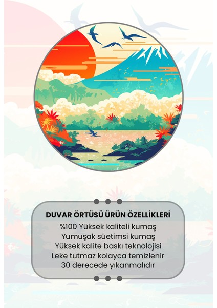 Doğanın Renkli Uyanışı Desenli Duvar Halısı Duvar Örtüsü Tapestry Süet Dokulu Kumaş fırsatları