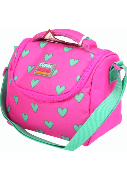 Ch 23113 Pembe Yeşil Kalpli - 3' Lü Okul Çantası Seti - Sırt ve Beslenme Çantası + Kalemlik fırsatları