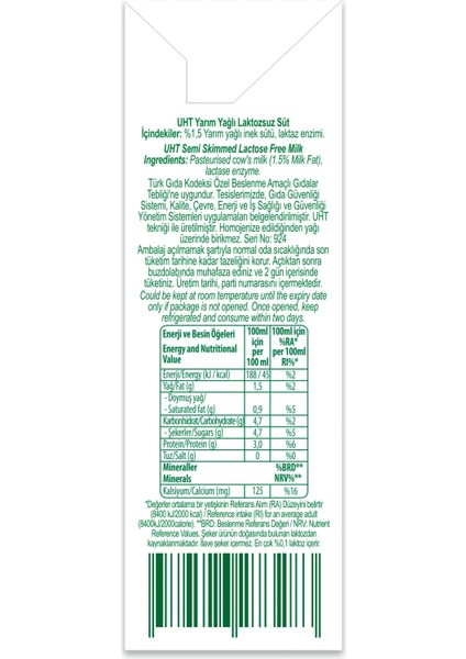 Denge Laktozsuz Süt 200 ml x 27 Adet modelleri