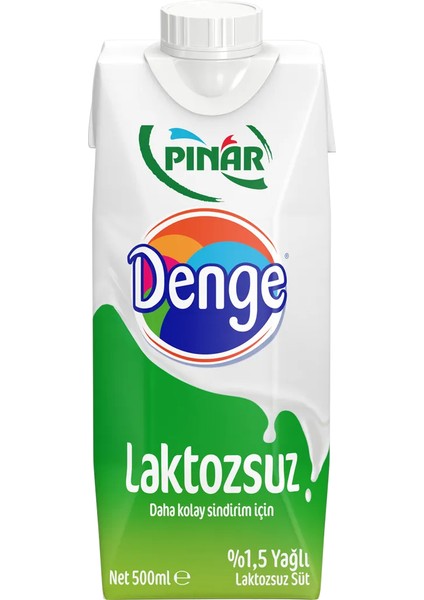 Denge Laktozsuz Süt 500 ml x 12 Adet
