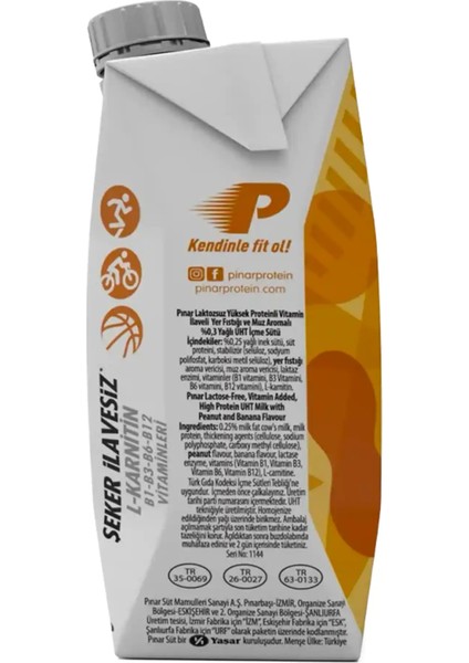 Yer Fıstıklı ve Muz Aromalı Protein Süt 500 ml x 12 Adet modelleri