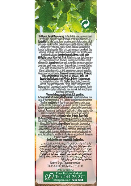 Meyveli Içecek Akdeniz 200 ml x 27 Adet modelleri