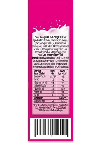 Kido Çilekli Süt 180 ml x 27 Adet modelleri