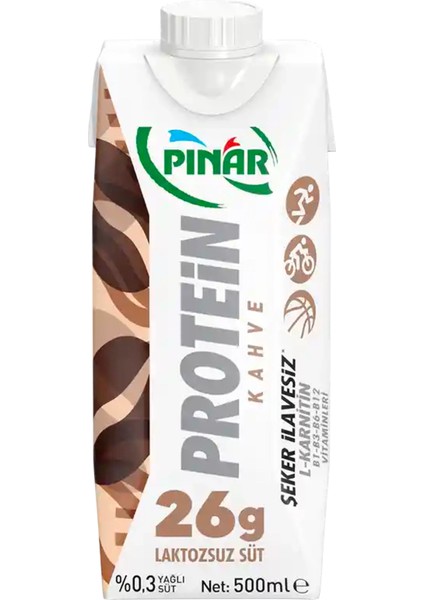 Kahveli Protein Süt 500 ml x 12 Adet