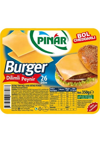 Dilimli Burger Peynir 350 g modelleri