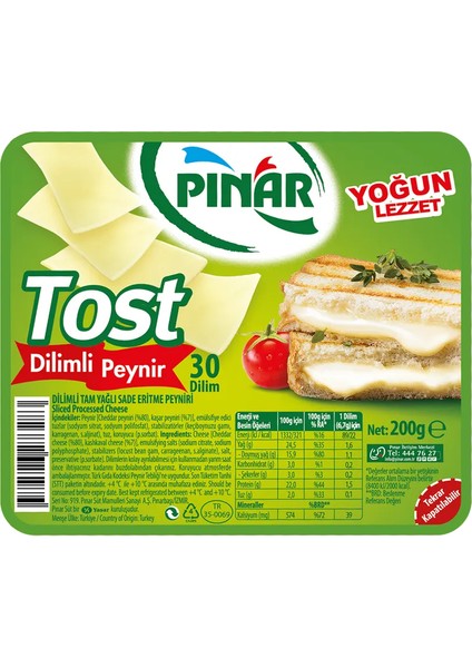 Dilimli Tost Peyniri 200gr modelleri