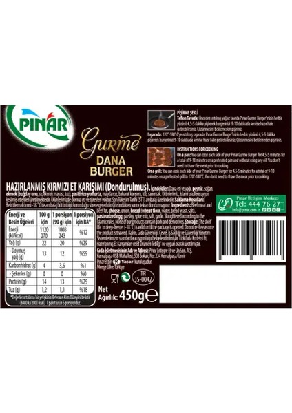 Gurme Burger 450 G indirimleri