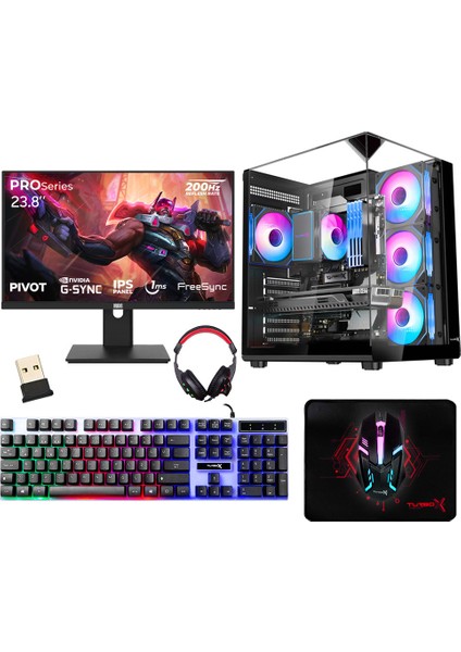 TX6508 Ryzen 5 5500 32GB Ram 1tb Nvme SSD RTX3050 23.8 200Hz Oyun Hazır Sistem