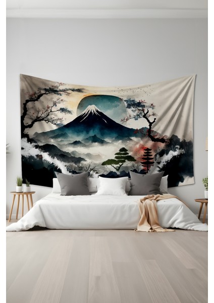 Doğanın Sükuneti Desenli Duvar Halısı Duvar Örtüsü Tapestry Süet Dokulu Kumaş fiyatları