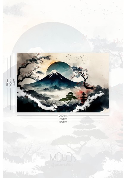 Doğanın Sükuneti Desenli Duvar Halısı Duvar Örtüsü Tapestry Süet Dokulu Kumaş modelleri