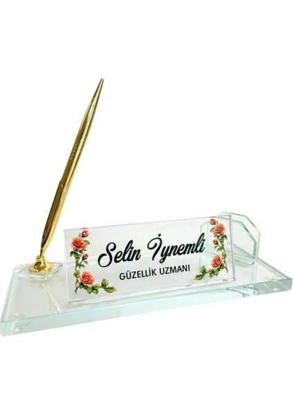 Kişiye Özel Baskılı Kristal Masa Isimliği modelleri