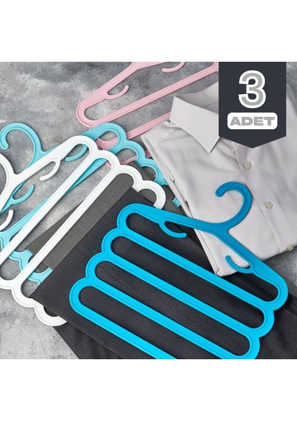 3 Adet Pantolon Eşarp Şal Askısı Çoklu Askı Dekoratif Askı 4 Katlı