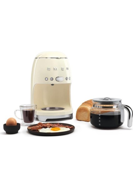 DCF02CREU Krem Renk Filtre Kahve Makinesi – Şık Tasarım, Yüksek Demleme Performansı ve 1,4 L Kapasite