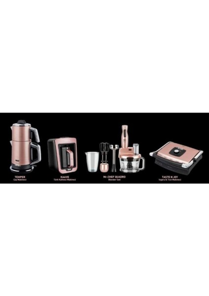 4 Parça Elektrikli Çeyiz Seti – Rose Gold Paslanmaz Çelik Su Isıtıcı, Kahve Makinesi, Blender ve Tost Makinesi fiyatları