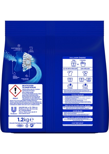 Active Oxygen Beyaz Çamaşırlar İçin Toz Deterjanı 1.2 KG