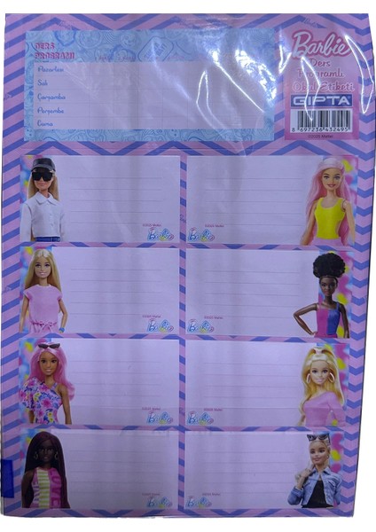 Barbie 16X24 Ders Programlı Okul Etiketi 3 Yaprak fiyatları