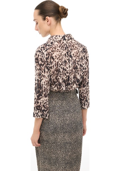 Kahverengi Awen Regular Fit Gömlek Yaka Uzun Kol Gomlek fiyatları