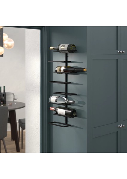DEVİNDEKOR Duvara Monte 8 Katlı Şarap Rafı Metal Şaraplık