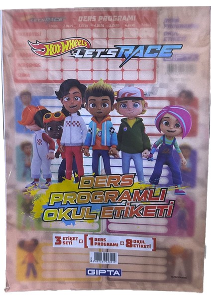 Gıpta Hot Wheels Ders Programı Okul Etiketi 3 Yp.