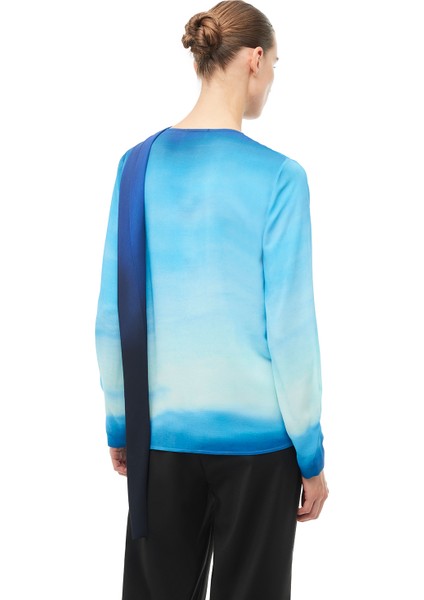 Çok Renkli Şal Yaka Degrade Bluz modelleri