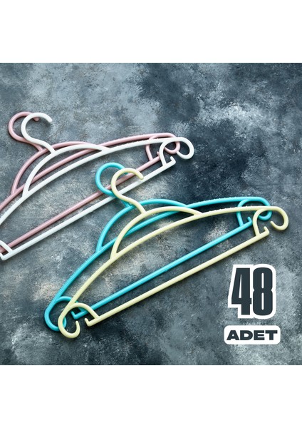 48 Adet Galaxy Askı Elbise Askısı - Karışık Renk